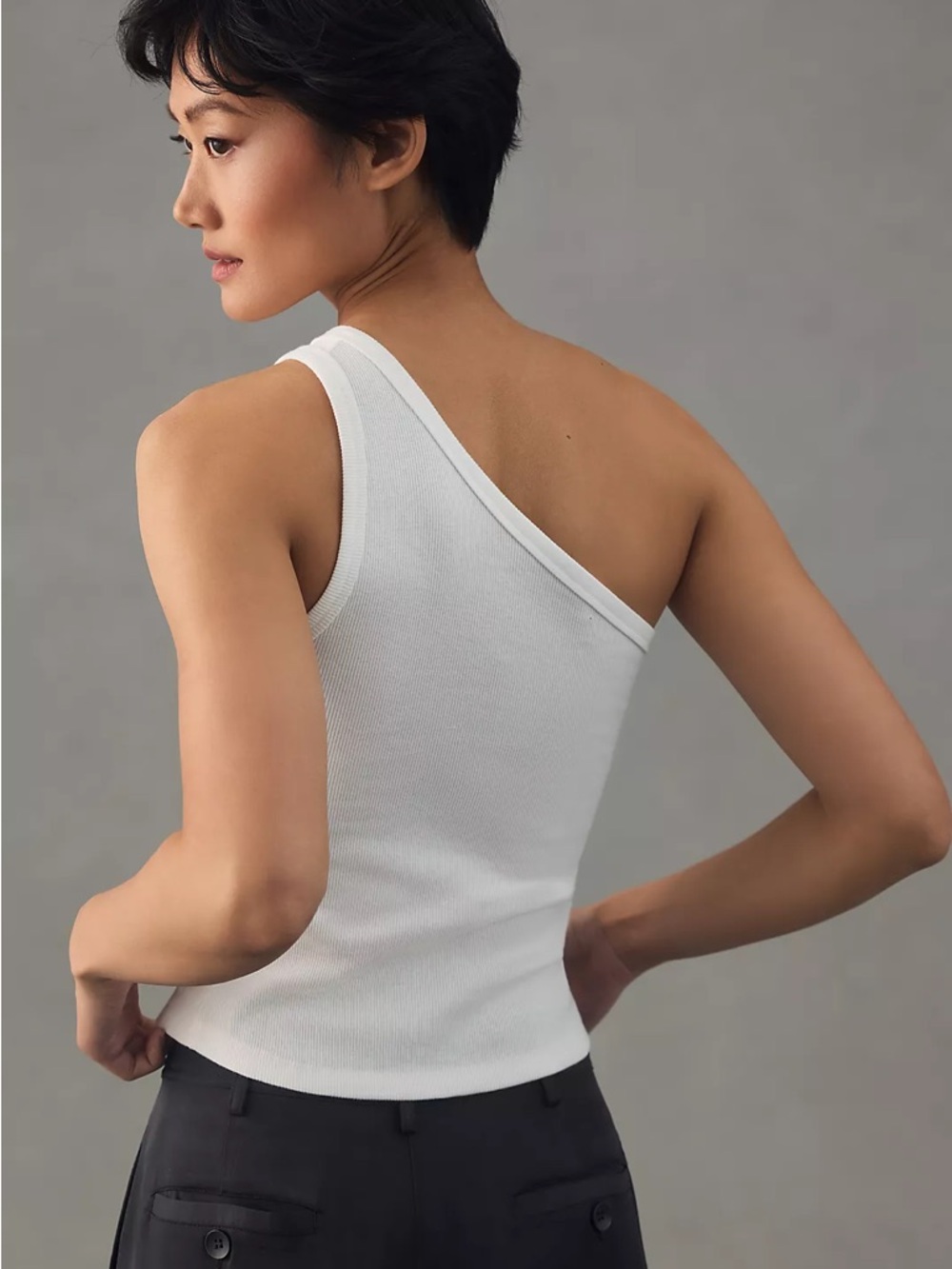 Pilcro Ribbed One-Shoulder Top - Picture 2 of 4